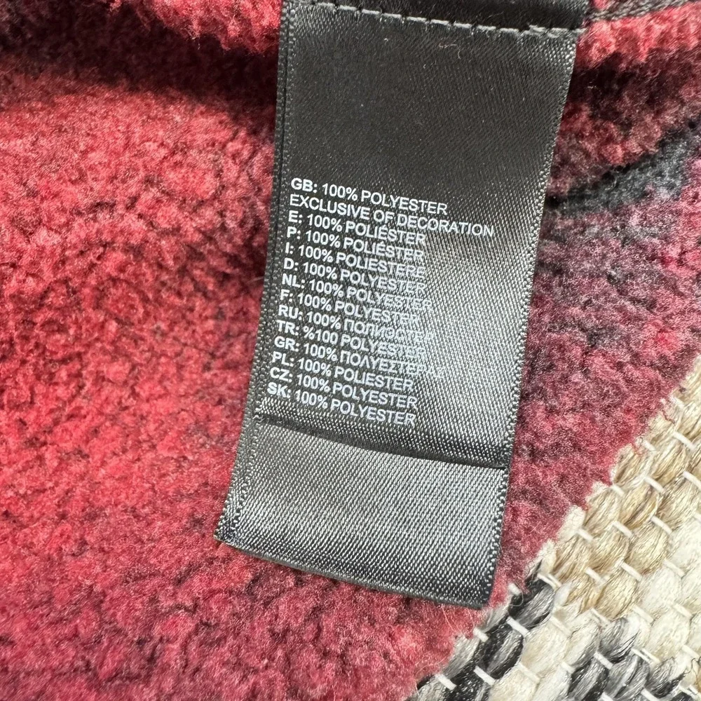 The North Face Fleece Pullover Mens‎ Medium Red Plaid 1/4 Zip Thermal Hiking